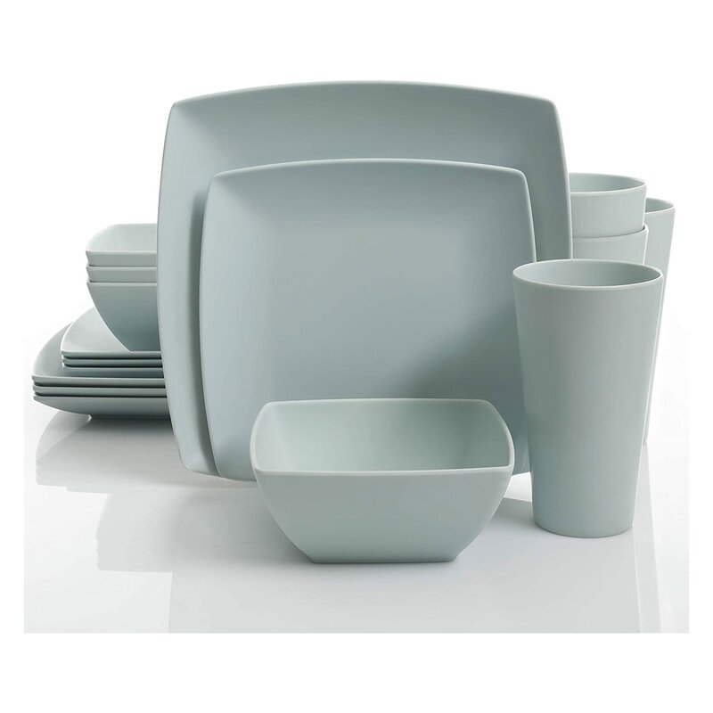 Blue Home 16 Piece Melamine Dinnerware Set, Service for 4