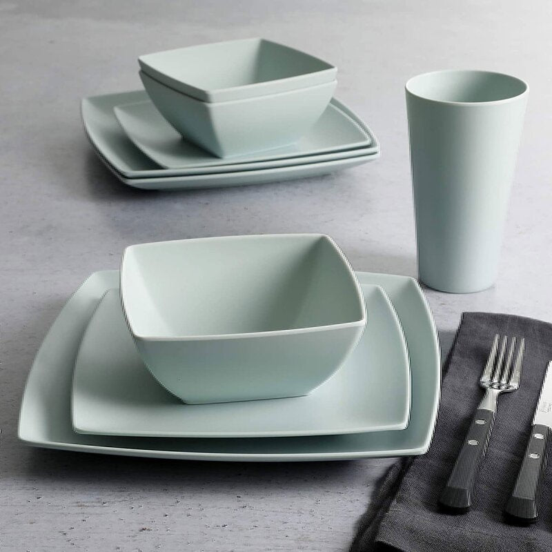 Blue Home 16 Piece Melamine Dinnerware Set, Service for 4
