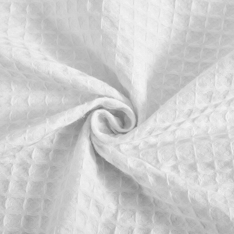 84" H x 71" W White Honeycomb Waffle Weave Shower Curtain With Snap-In Liner B25-HS116