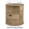 Natural Hoppe Drum 2 - Drawer End Table (AS IS)