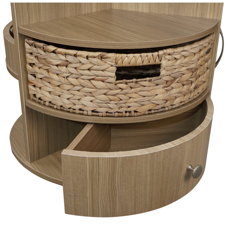 Natural Hoppe Drum 2 - Drawer End Table (AS IS)