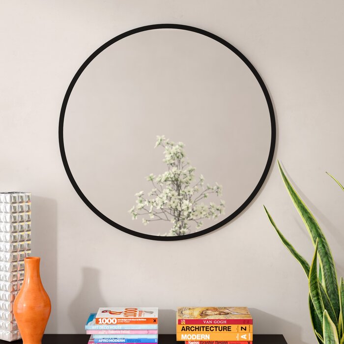 Hub 18" Modern and Contemporary Accent Mirror, Black (#K4336)