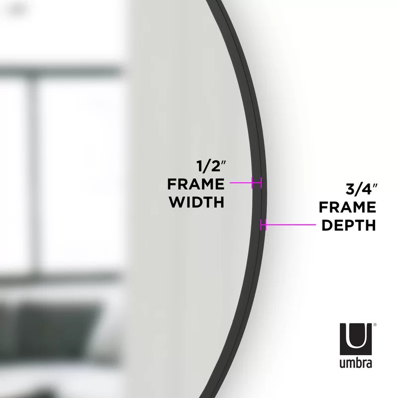 Black Hub Modern & Contemporary Accent Mirror 18"
