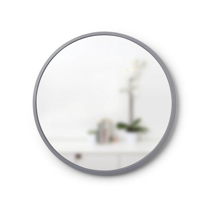 Hub 24" Modern and Contemporary Accent Mirror, Gray (#259)