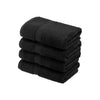 Black Huson 4 Piece Egyptian-Quality Cotton Hand Towel Set