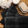 Black Huson 4 Piece Egyptian-Quality Cotton Hand Towel Set