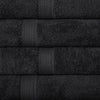 Black Huson 4 Piece Egyptian-Quality Cotton Hand Towel Set