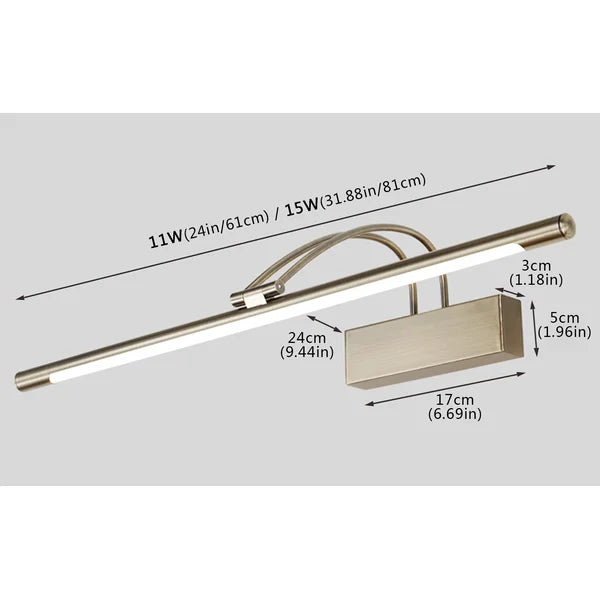 Silver Hyler 1 - Light LED Vanity Light