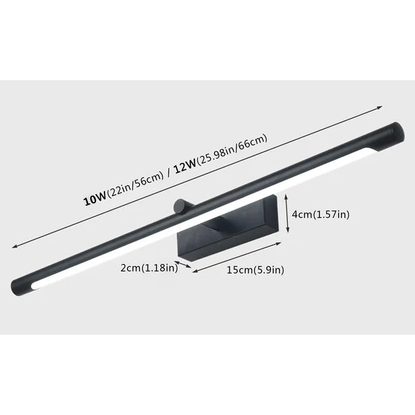 Black Hymel 1 - Light LED Vanity Light 12 Watts