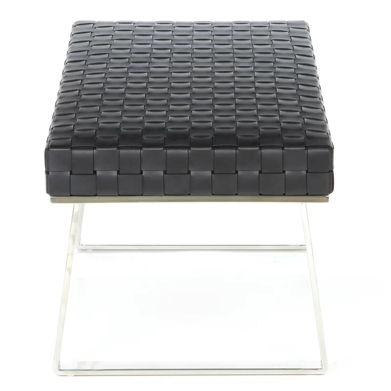 Black Hyperion One Seat Leather Bench