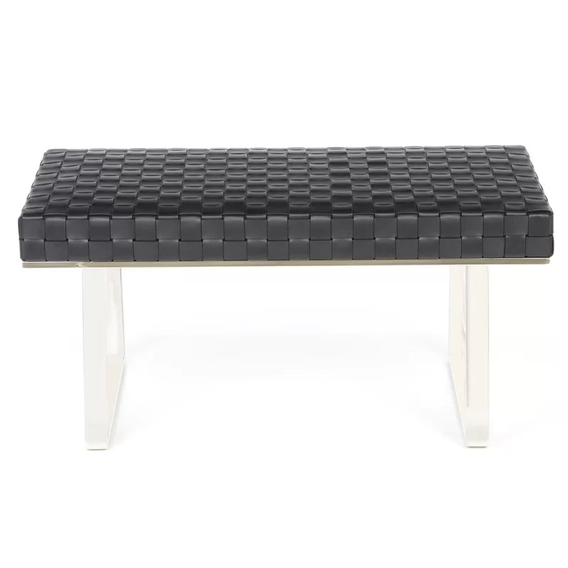 Black Hyperion One Seat Leather Bench