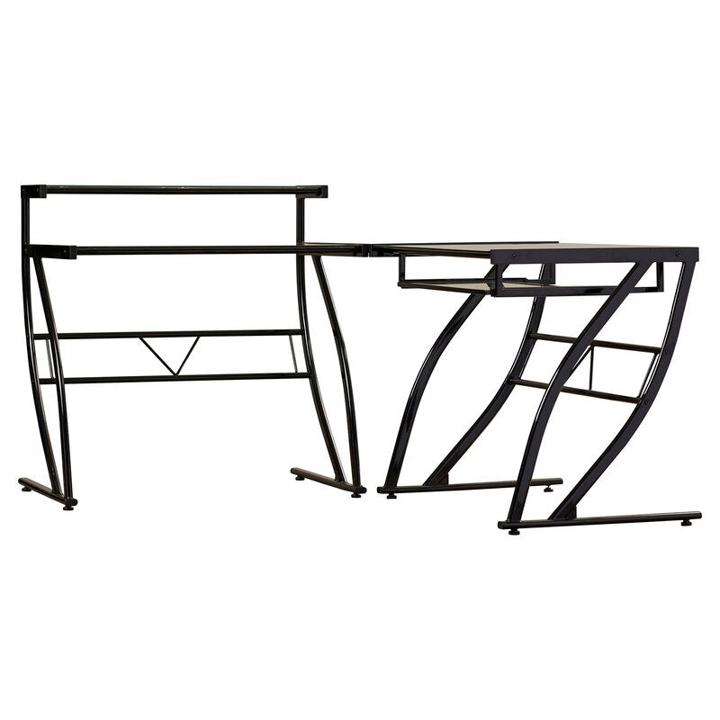 Tewkesbury Glass L-Shape Computer Desk 1010