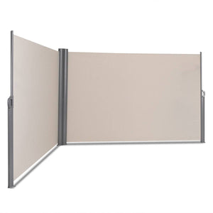 237" x 71" Patio Retractable Double Folding Side Awning Screen Divider 1013