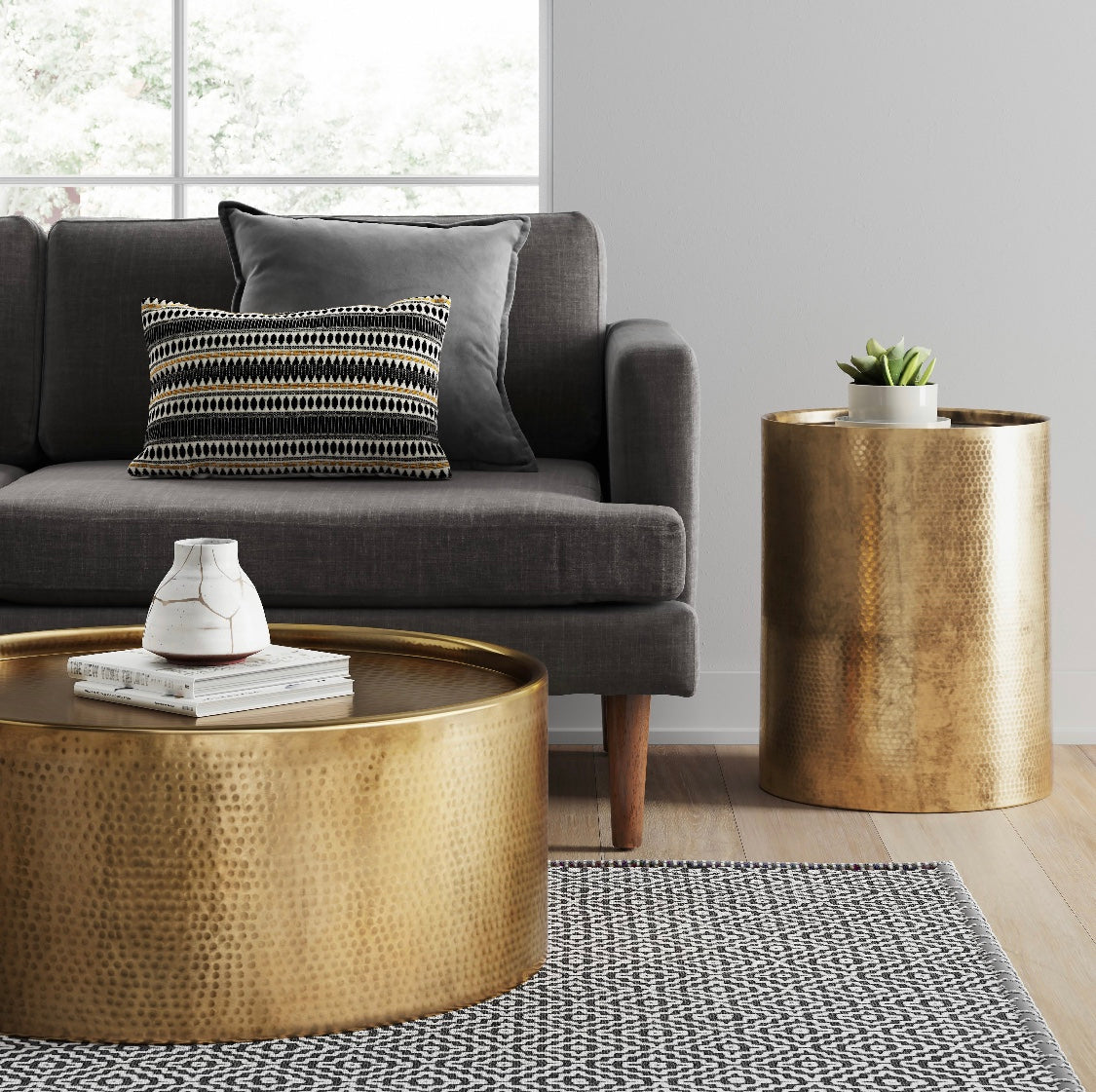 Manila Cylinder Drum Accent Table