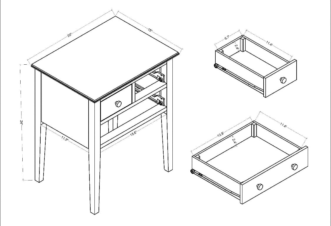 3 Drawer End Table