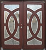 Solid Wood Mahogany 30'' Circular Exterior Double Door Unit