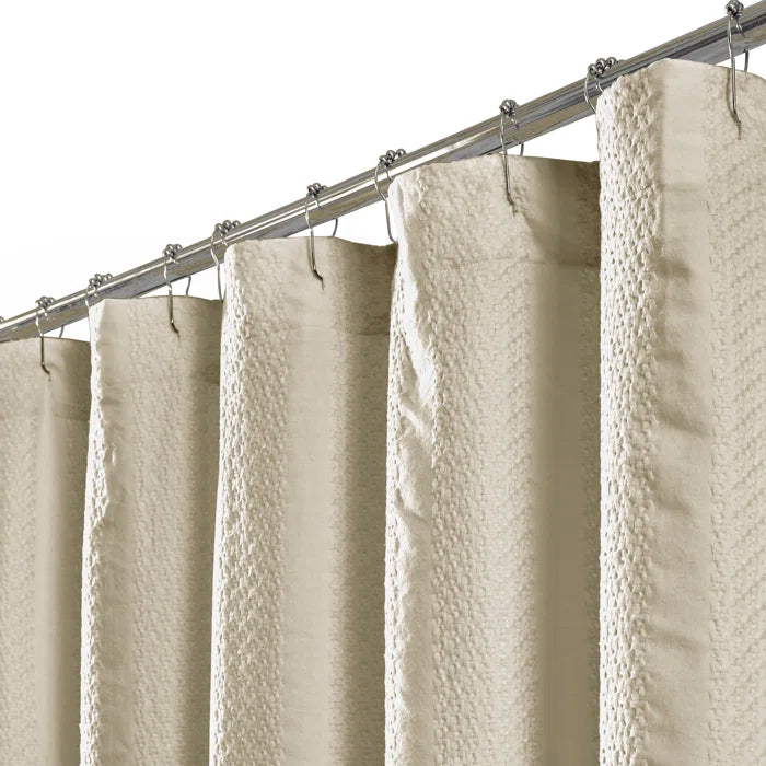 Ibtissem 100% Cotton Solid Color Single Shower Curtain, 72" x 72"