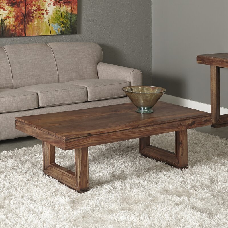 Idabel Solid Wood Sled Coffee Table 7196