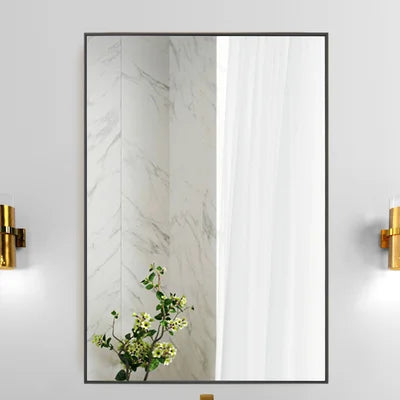 28" x 20" Black Idina Rectangle Metal Wall Mirror