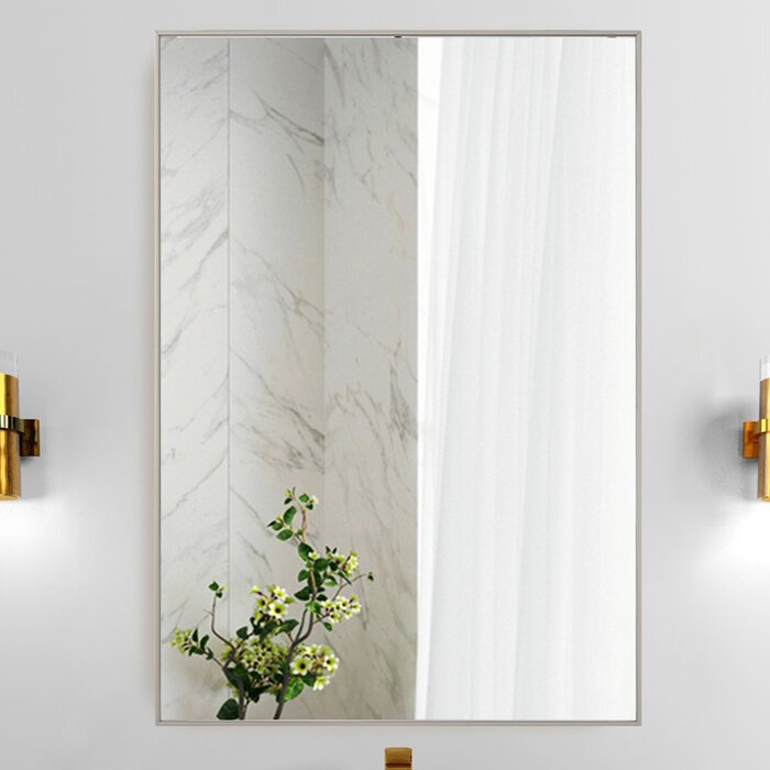 38" x 26" Silver Idina Wall Bathroom Mirror