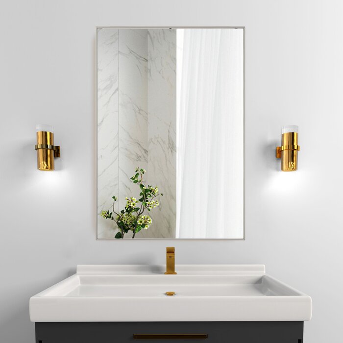 38" x 26" Silver Idina Wall Bathroom Mirror