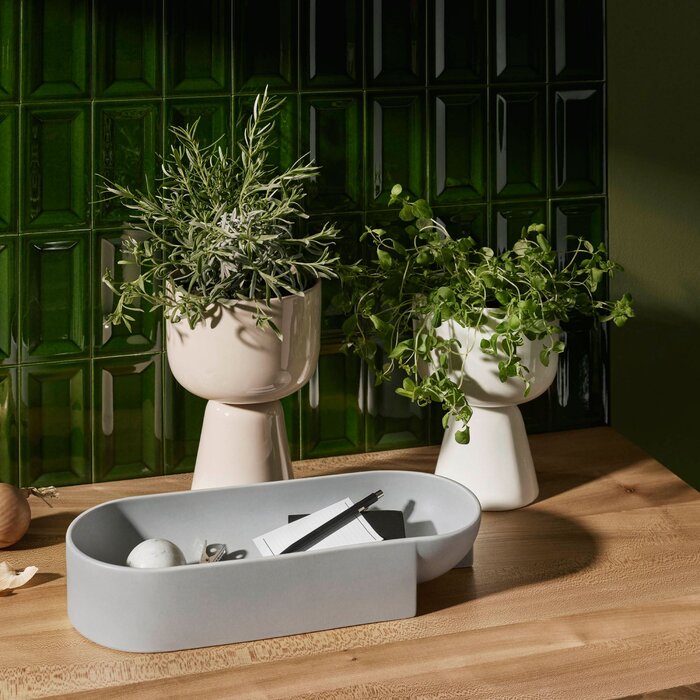 9" H x 6" W x 6" D Iittala Nappula Porcelain Urn Planter