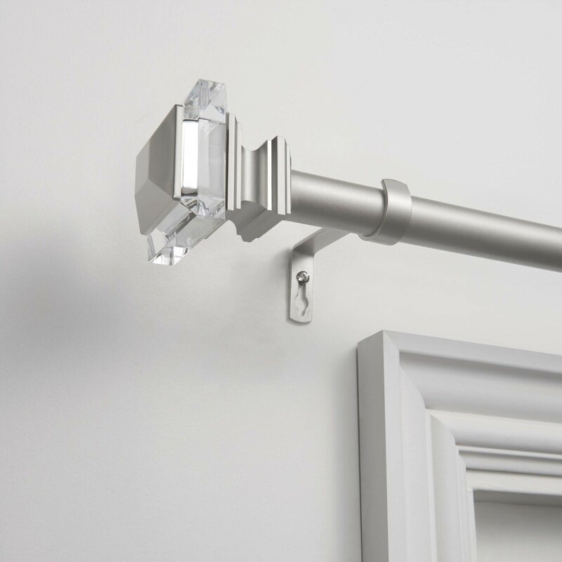 66" - 120" W Matte Silver Illinois 66" to 120" Single Curtain Rod HB145