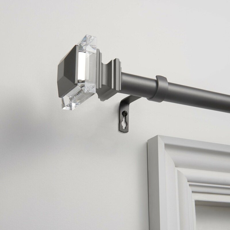 36" - 72" W Gunmetal Illinois 66" to 120" Single Curtain Rod VB111