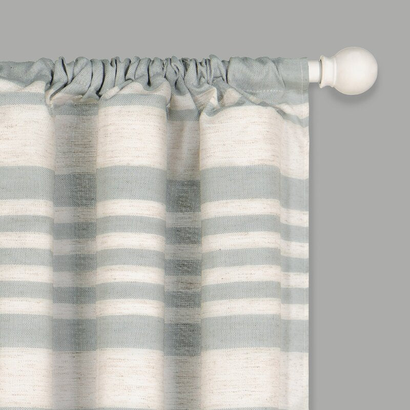 52" W x 45"L Imogene Striped Tailored 52'' Cafe Curtain Spa (Set of 2) B26-HS127