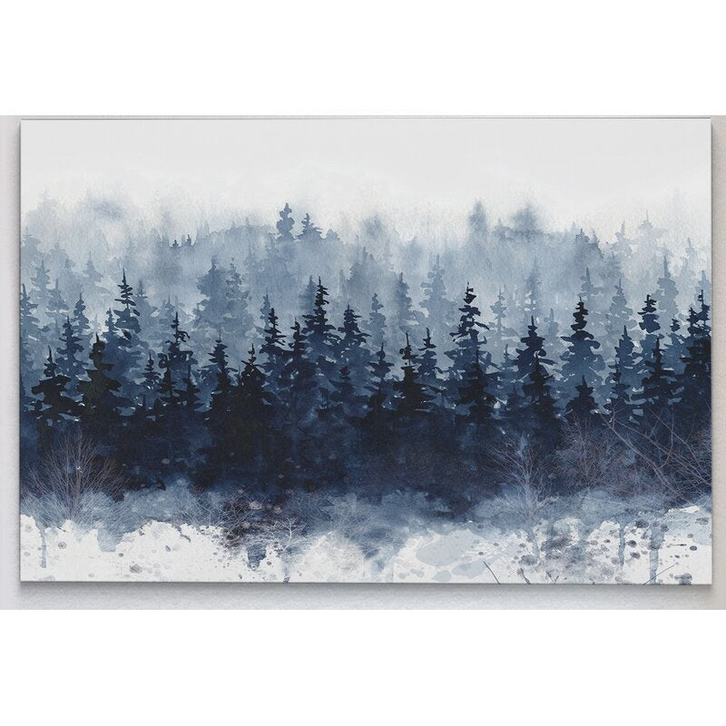 8" H x 12" W x 1.5" D Indigo Forest - Print HAB165