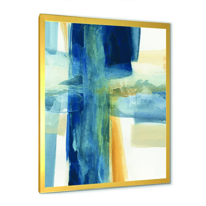 40" H x 30" W x 1.5" D Indigo Panel VI - Picture Frame Print on Canvas
