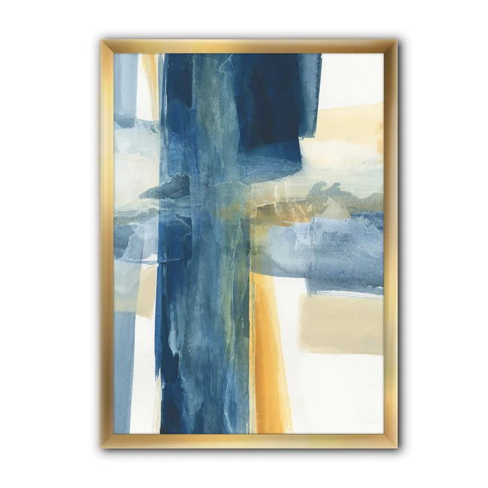 40" H x 30" W x 1.5" D Indigo Panel VI - Picture Frame Print on Canvas