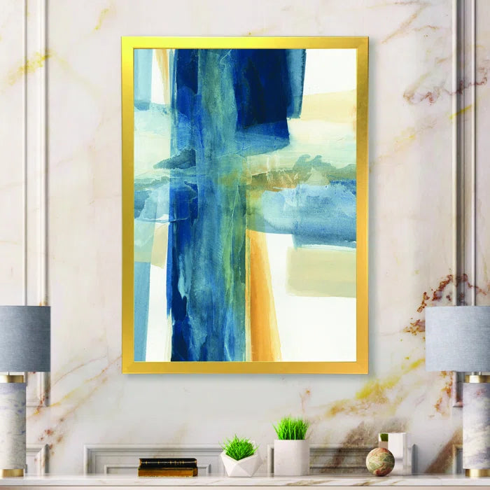 40" H x 30" W x 1.5" D Indigo Panel VI - Picture Frame Print on Canvas
