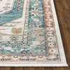 Indira Oriental Area Rug in Blue/Ivory rectangle 5'3