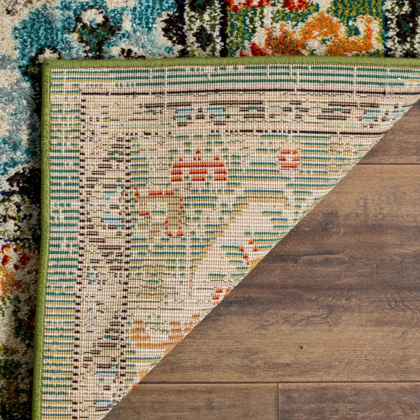 Indira Oriental Handmade Area Rug in Forest Green rectangle 9'x12'