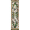 Indira Oriental Handmade Flatweave Area Rug in Forest Green, Runner 2'2