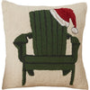 17 In x 17 In Square Inglewood Chair With Santa Hat Hook Wool Throw Pillow, (Set of 2)