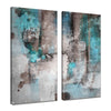 Blue/Gray/Taupe 'Inkd XXVI' by Tristan Scott - 2 Piece Wrapped Canvas Graphic Art Print Set (Set of 2) K8487