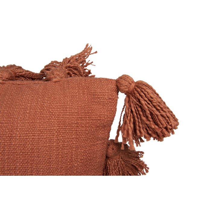 18" x 18" Russet Interlude Luxurious Square Cotton Pillow Cover and Insert