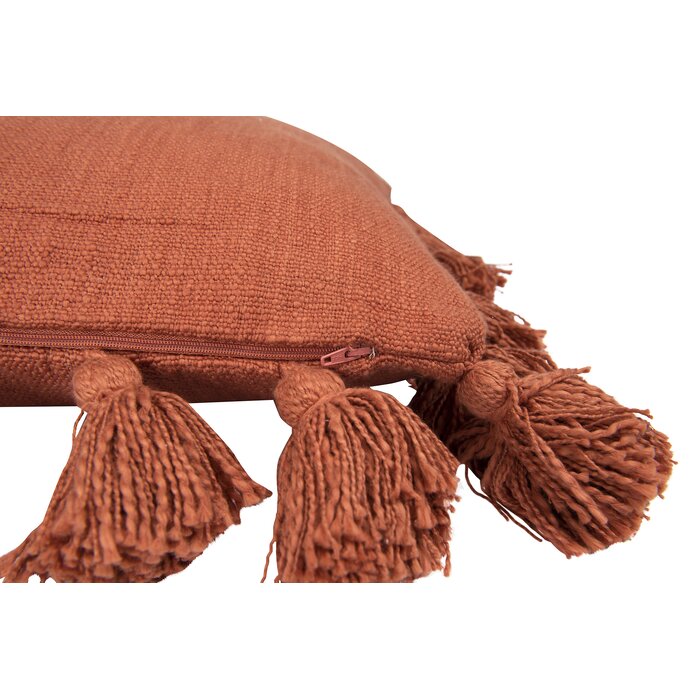 18" x 18" Russet Interlude Luxurious Square Cotton Pillow Cover and Insert