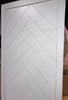 White Paneled Wood Finish Herringbone Barn Door with Installation Hardware Kit AS IS - OP015