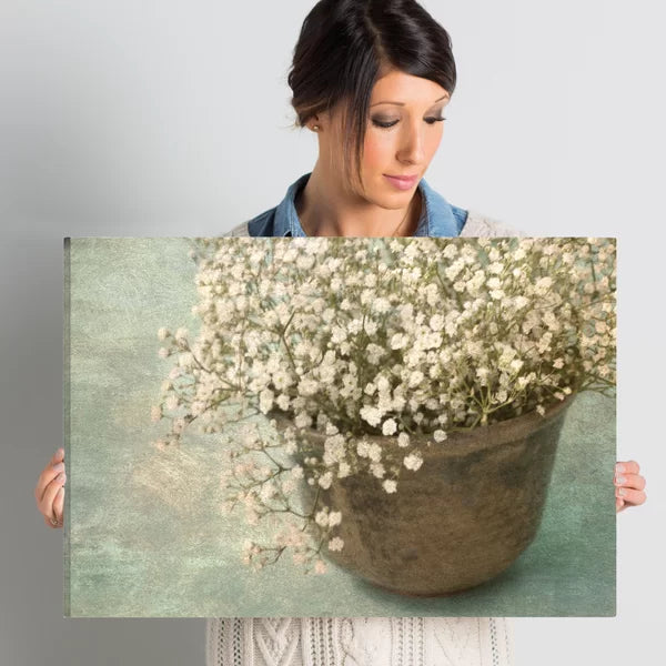 24" H x 36" W x 2" D Irish Pot With Lace - Graphic Art on Canvas