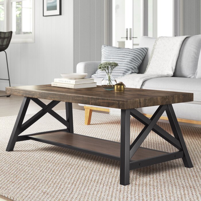 Isakson Trestle Coffee Table with Storage