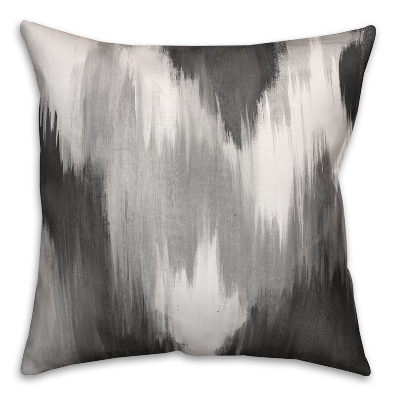 18" x 18" Gray Ishani Ikat Throw Pillow Cover CYS112