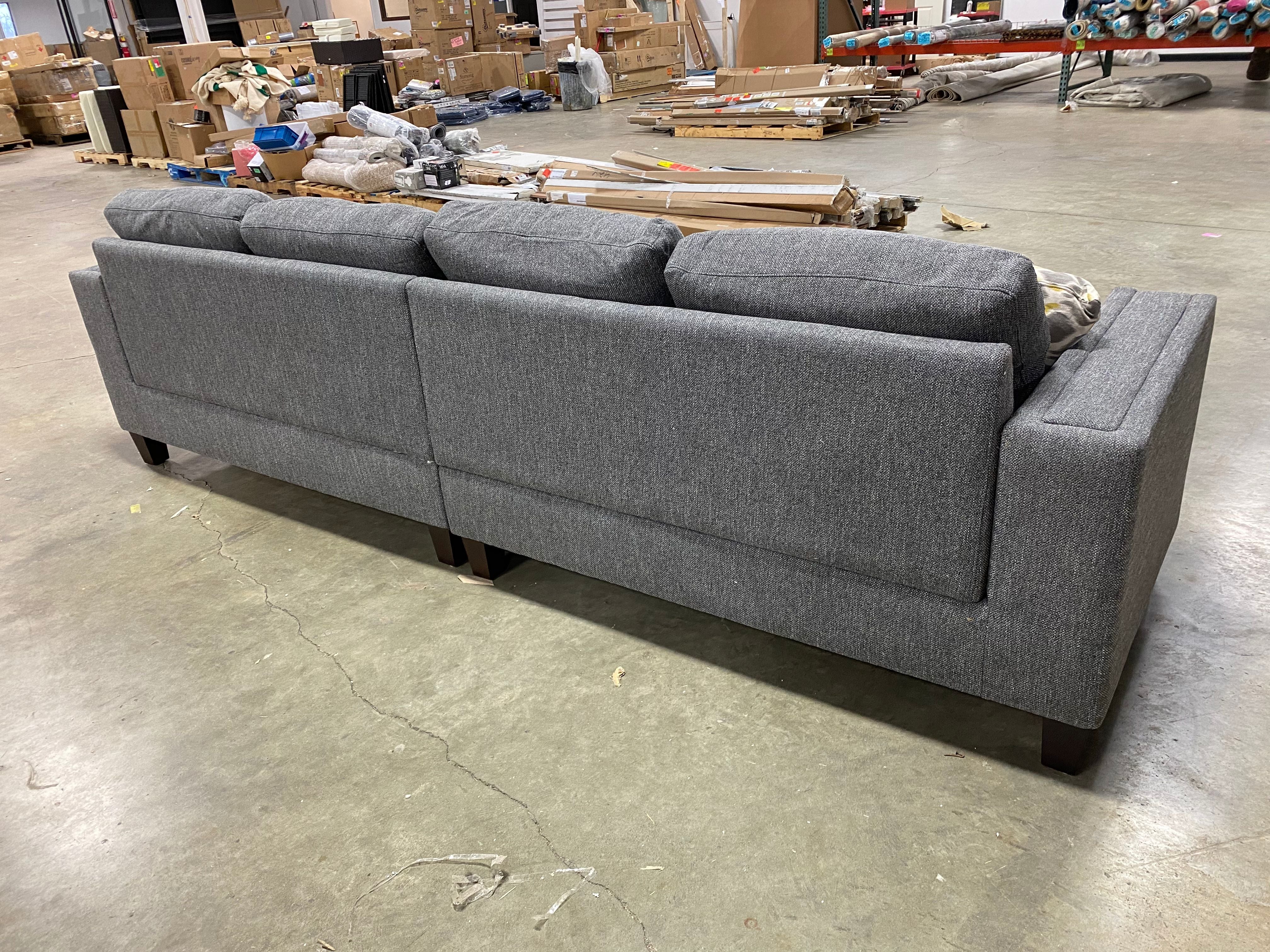 115 Wide Gray 4-Person Sofa
