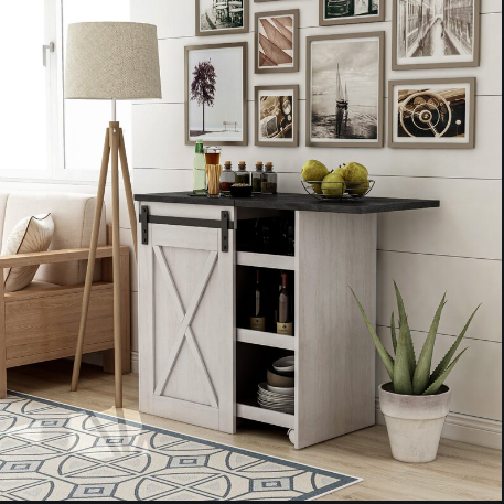 White/Gray Petronia Bar Cabinet  JB132