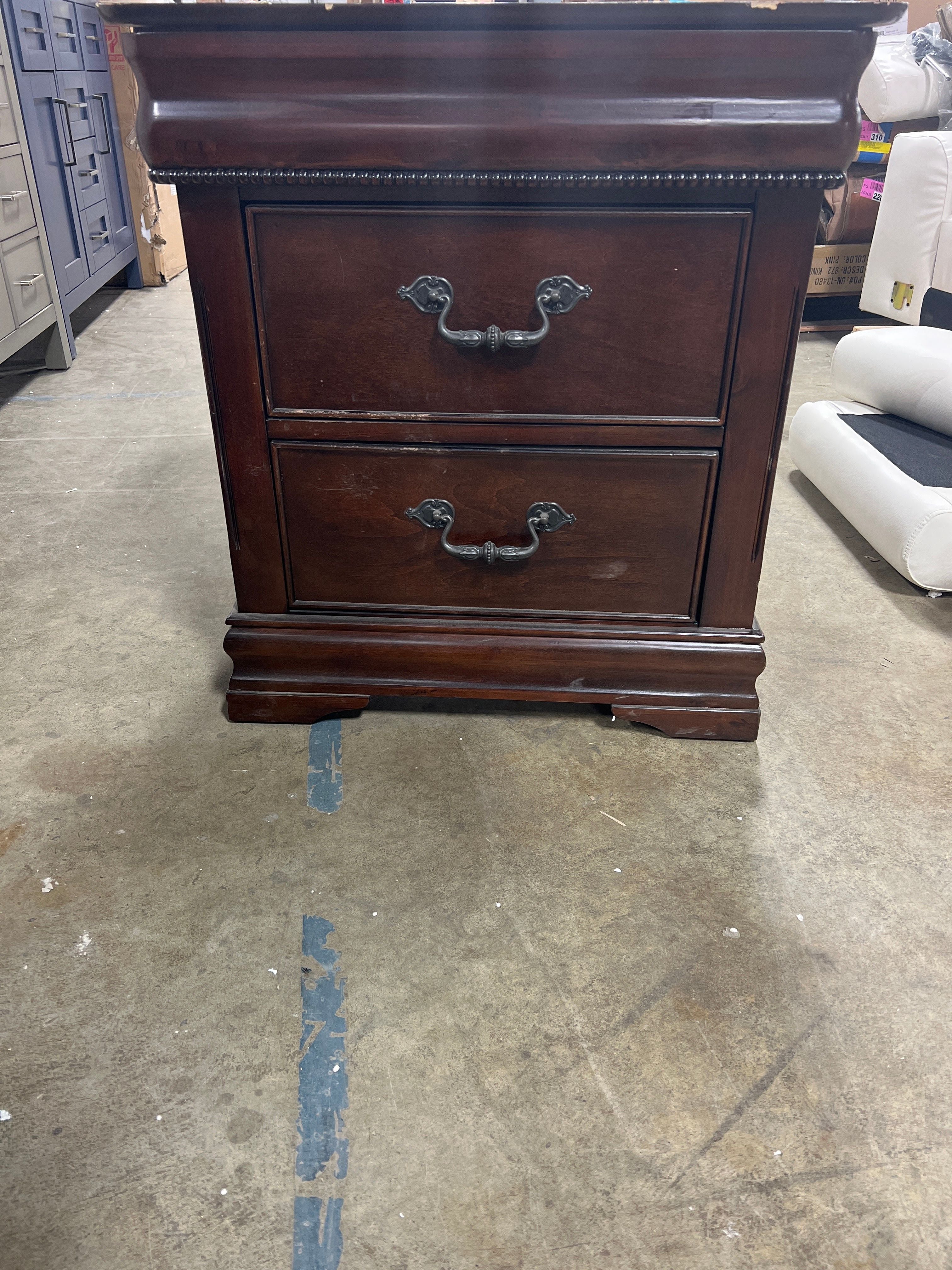 Benzara Mandura Contemporary Night Stand In Cherry Finish