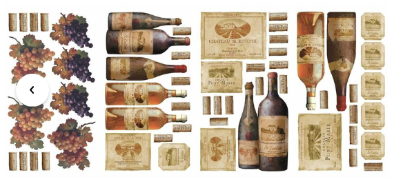 56 Piece Wine Tasting Wall Decal  JS105