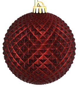 Burgandy Durian Glitter Ball Drill Ball Ornament (4 pieces)  JS116