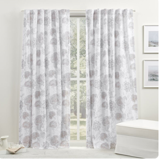 Lauren 100% Cotton Floral Semi-Sheer Rod Pocket Single Curtain Panel  B36-JS121